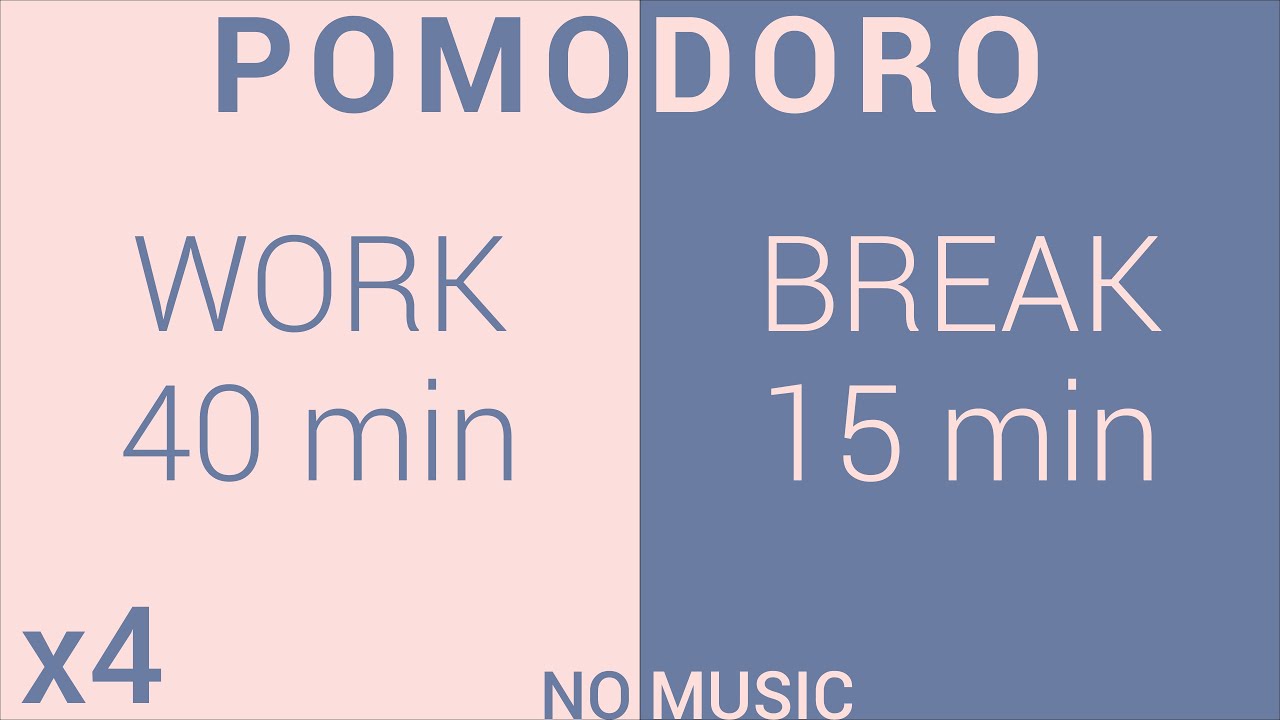 40/15 Pomodoro Timer | No music - Study for dreams - Deep focus - Study timer