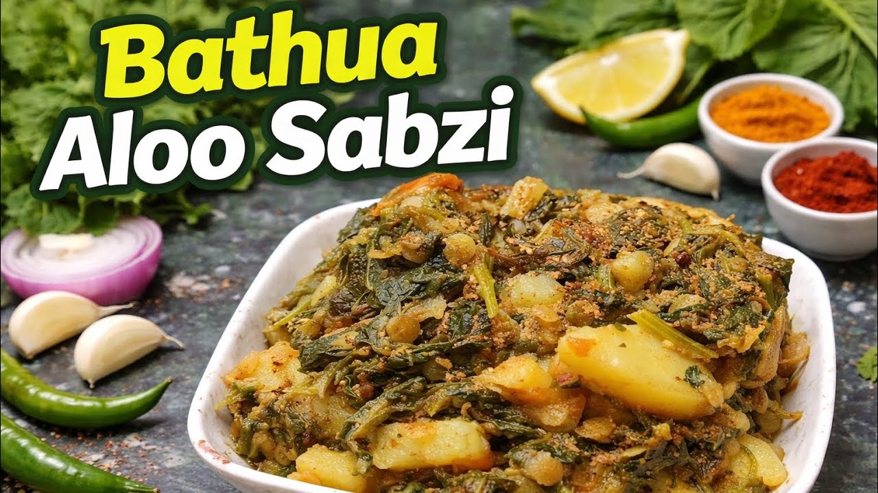 Aisa banaa bathua saag ki jhatpat khatm#bathua aalu saag