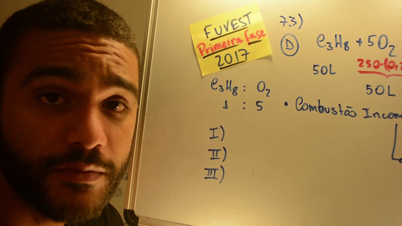 Fuligem INCOMPLETA FUVEST 2017 - Qu&iacute;mica 73 - Combust&atilde;o - 1&ordf; fase - Aulas A+ Resolve