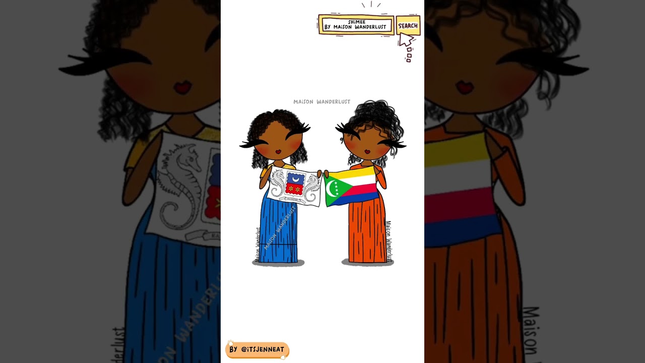 🇾🇹x🇰🇲  Mayotte & Comores - Illustration de tenue traditionnelle