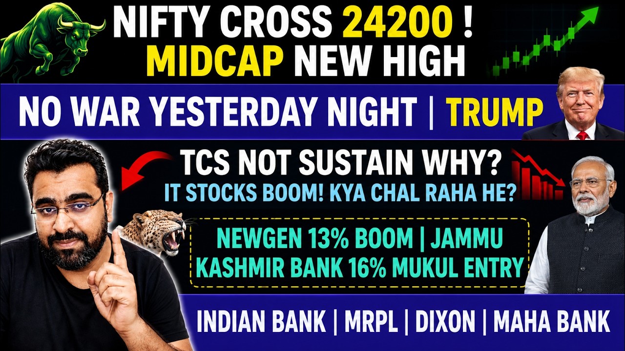 Nifty Levels! Midcap New High | TCS, Newgen, Jammu & Kashmir Bank, Dixon, MRPL & Indian Bank News