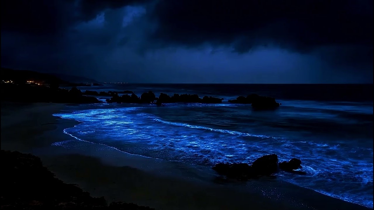 Relaxing Ocean Waves at Night: Moonlight Shore & White Cliffs Ambience for Sleep