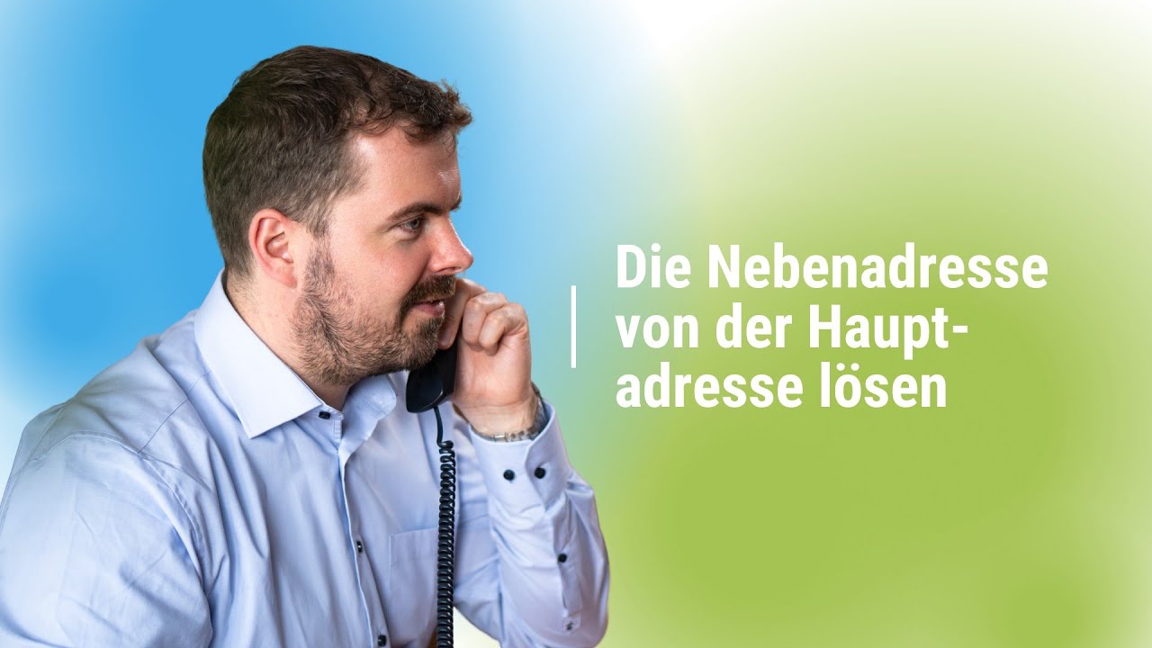 Wie kann ich eine Nebenadresse von der Hauptadresse in cobra trennen?