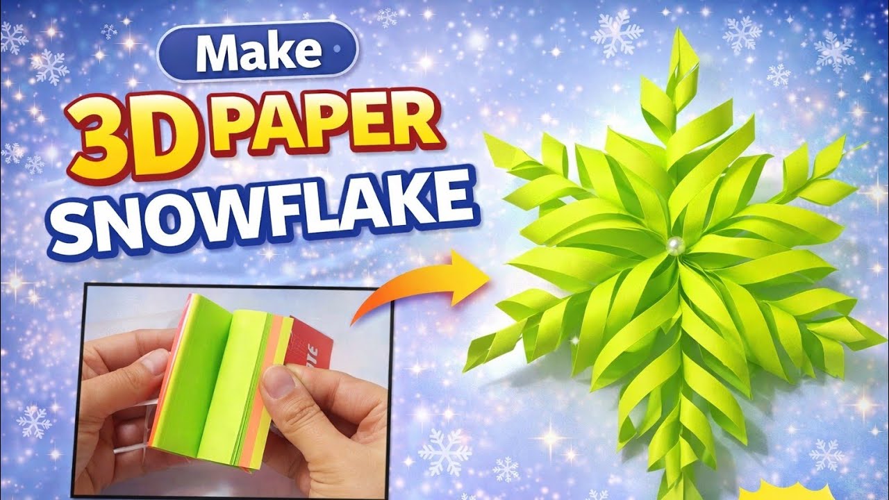 Christmas 3D Paper snowflakes  DIY Wall Decor
