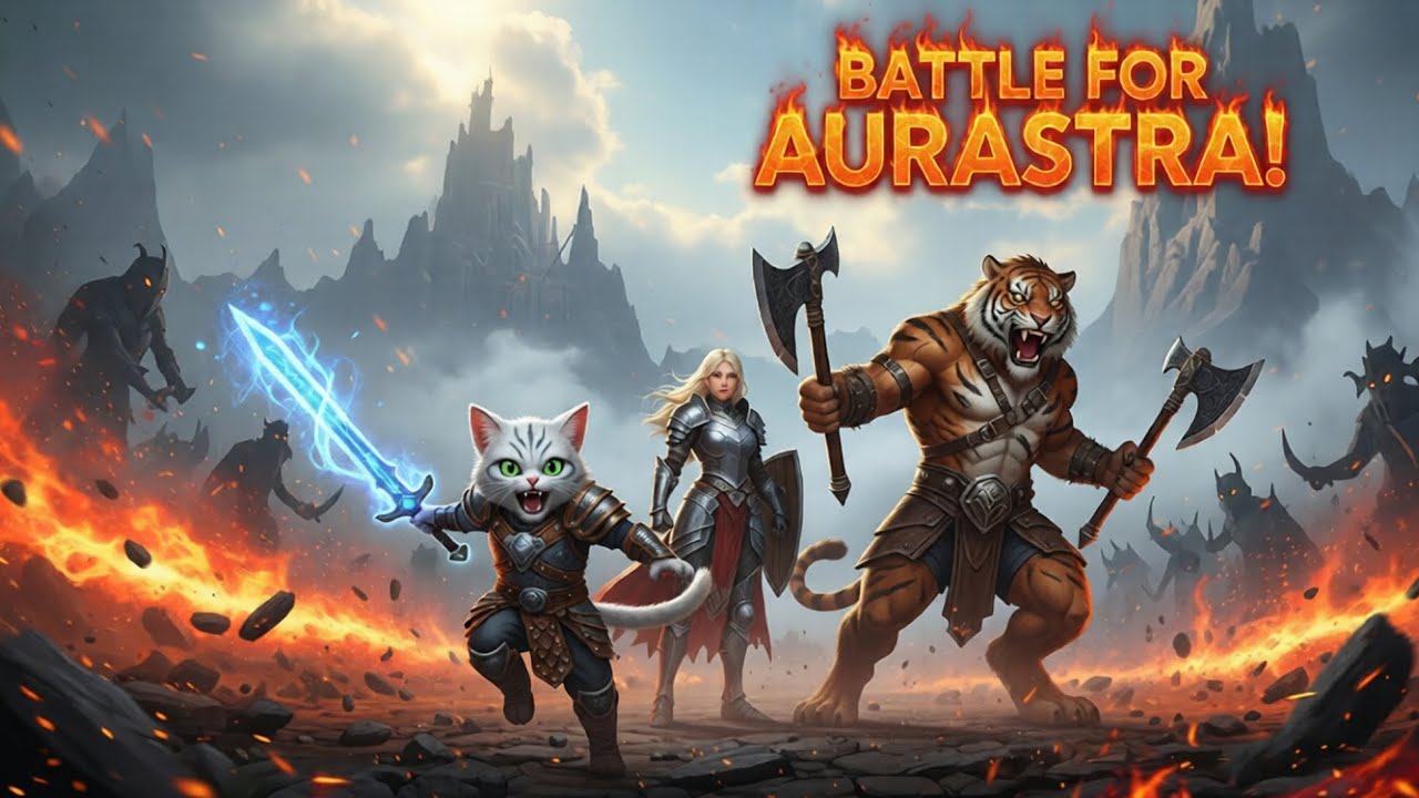 The Battle for AURASTRA #ai #kitten #cat #tiger #princess #kidnap #viral #aishorts #viralshorts #yt