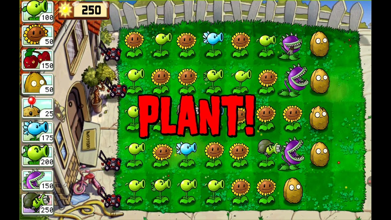 Pvz survival mode classic with weird placements