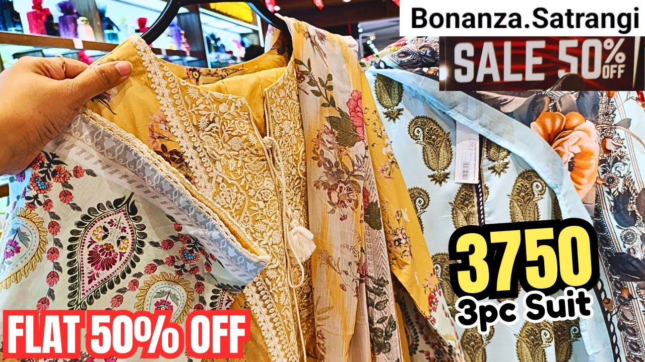 📣 Bonanza Satrangi Big Bag FLAT 50%OFF SALE 😱❤️ 3pc 3750 😱&hearts;️ Half Price Deals You Must See!