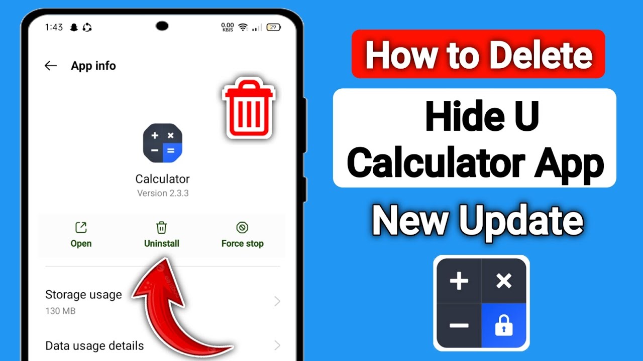How to Delete Calculator Hide App | How to Remove HideU Calculator App | Calculator App Delete