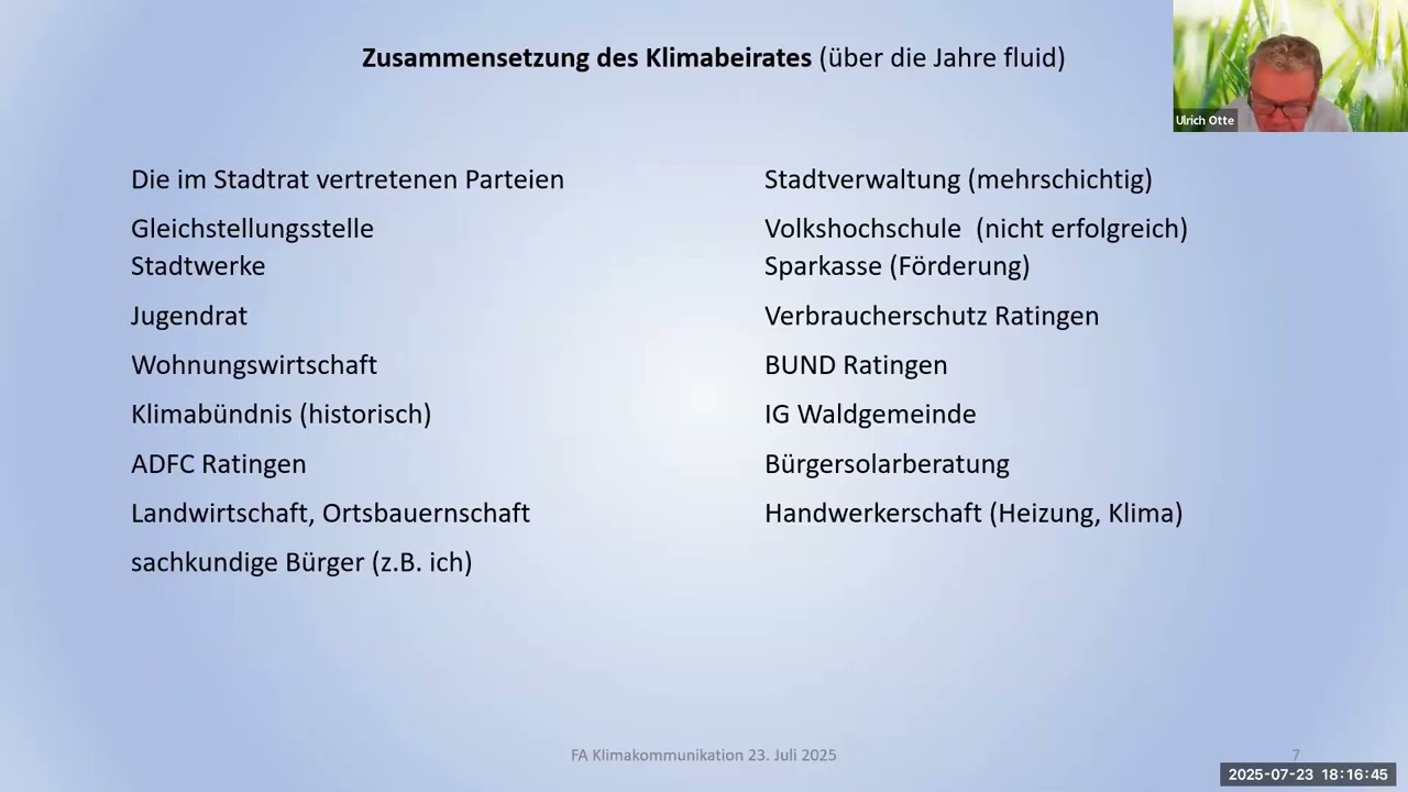 FA Klimakom Vortrag: Klima-Kommunikation im Maschinenraum der Gesellschaft, in einer 90.000EW-Stadt