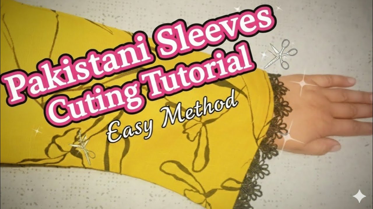 Pakistani Sleeves Cutting and Stitching | How To Cut Pakistani Sleeves 😍 | Umbrella Sleeves Design
