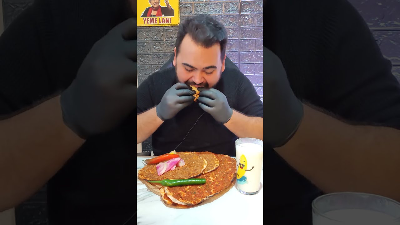 LAHMACUN ASMR I T&Uuml;RK&Ccedil;E ASMR I HIZLI YEMEK YEME I YEMEK SESLERİ