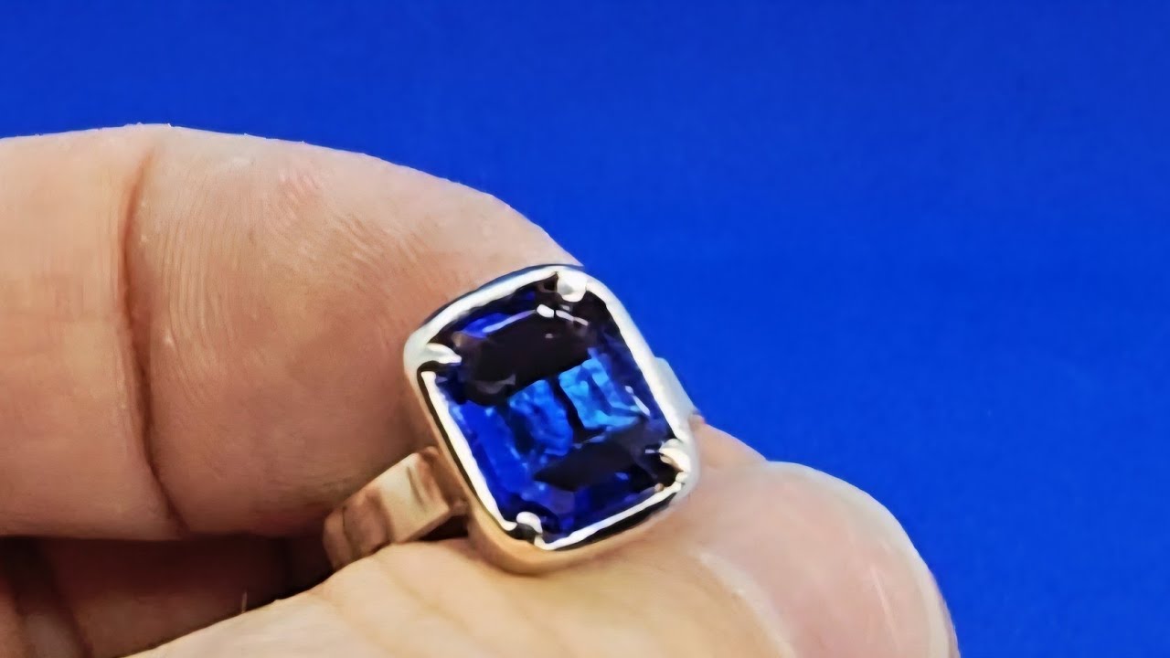 Bleu topaze...fabrication bague argent. 