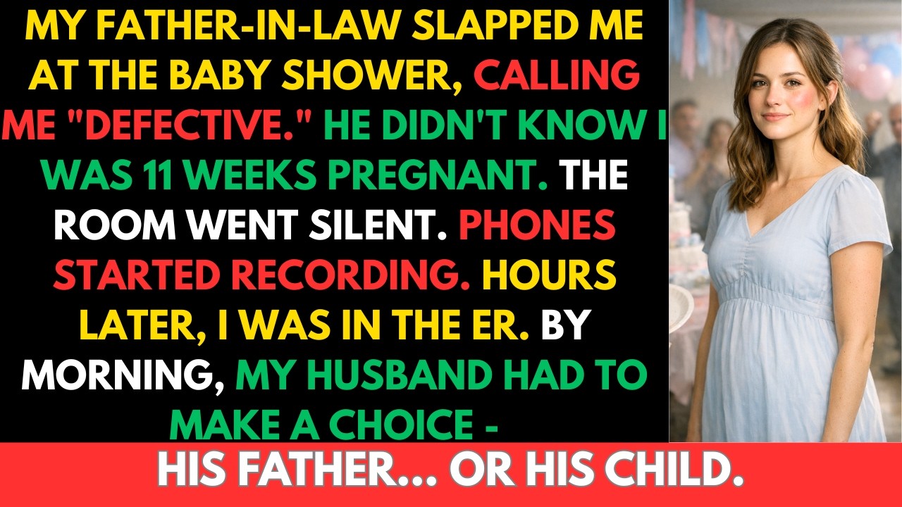 My Father-In-Law Slapped Me At The Baby Shower, Not Realizing I'm Pregnant. My Husband Decided To..