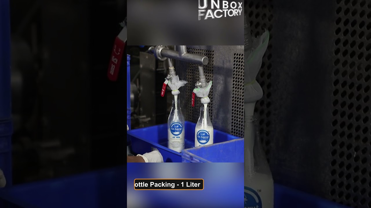 How 1 Liter Milk Bottle is Filled and Packed 
