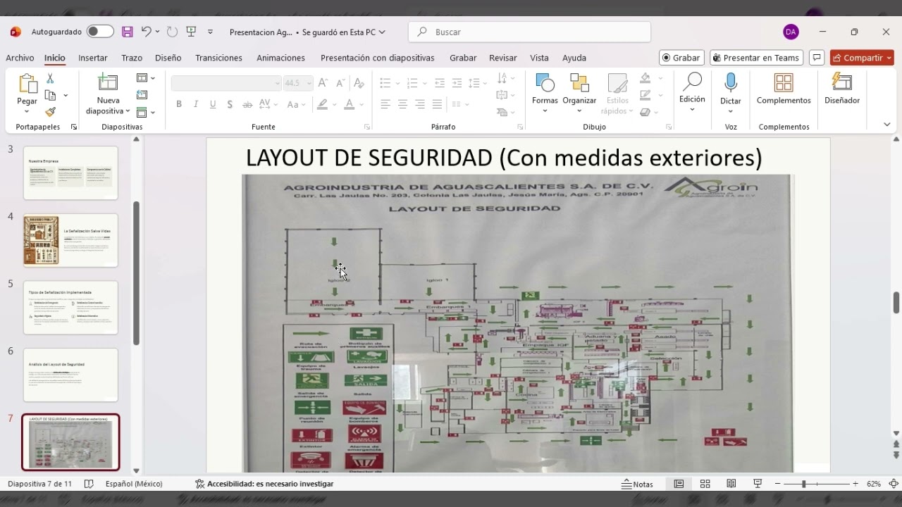 Layout de una empresa y señalización