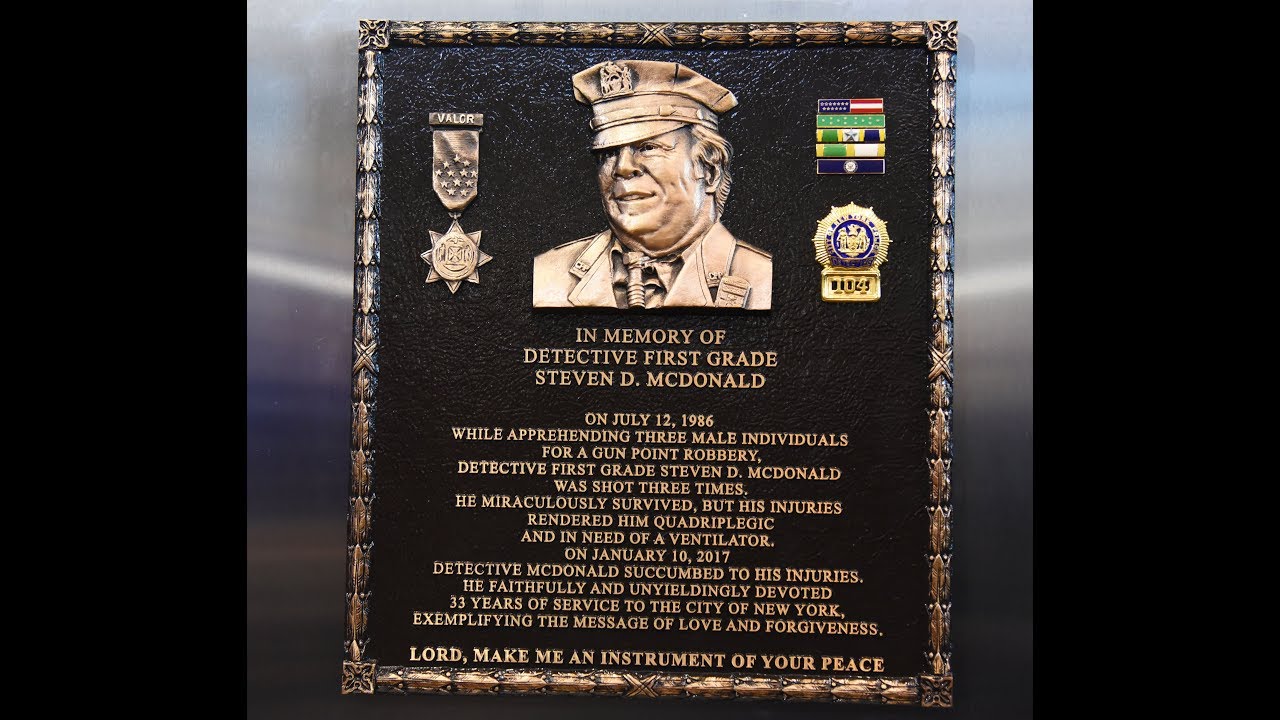 NYPD Detective Steven McDonald Plaque Dedication Ceremony