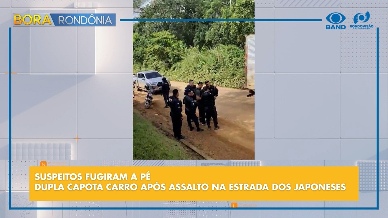 SUSPEITOS FUGIRAM A PÉ - DUPLA CAPOTA CARRO APÓS ASSALTO NA ESTRADA DOS JAPONESES