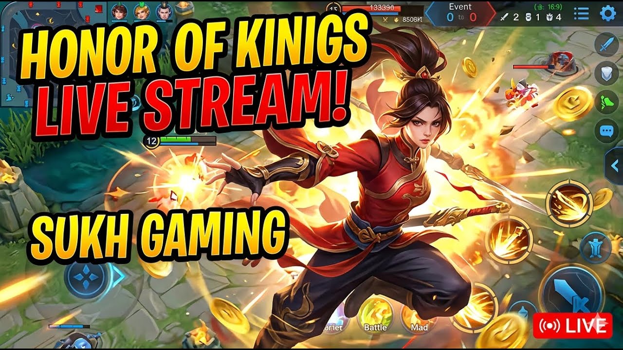 HONOUR OF KINGS LIVE 🔥 Pro Gameplay | SUKH GAMING