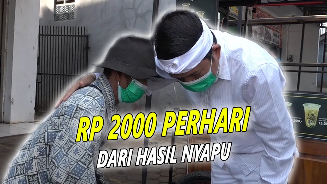 DIUSIA 90 TAHUN BAH ADUT MASIH BEKERJA SEBAGAI PENYAPU DENGAN UPAH 2 RIBU - SUMBANGAN DARI PEDAGANG