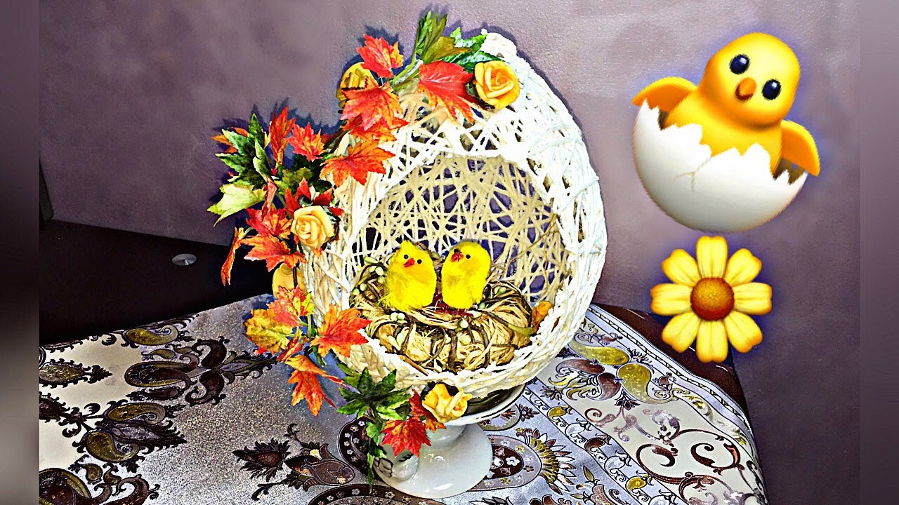 تعالي نعمل زينة عيد الربيع | بالبالونة والخيط الصوف 🐣 🌻