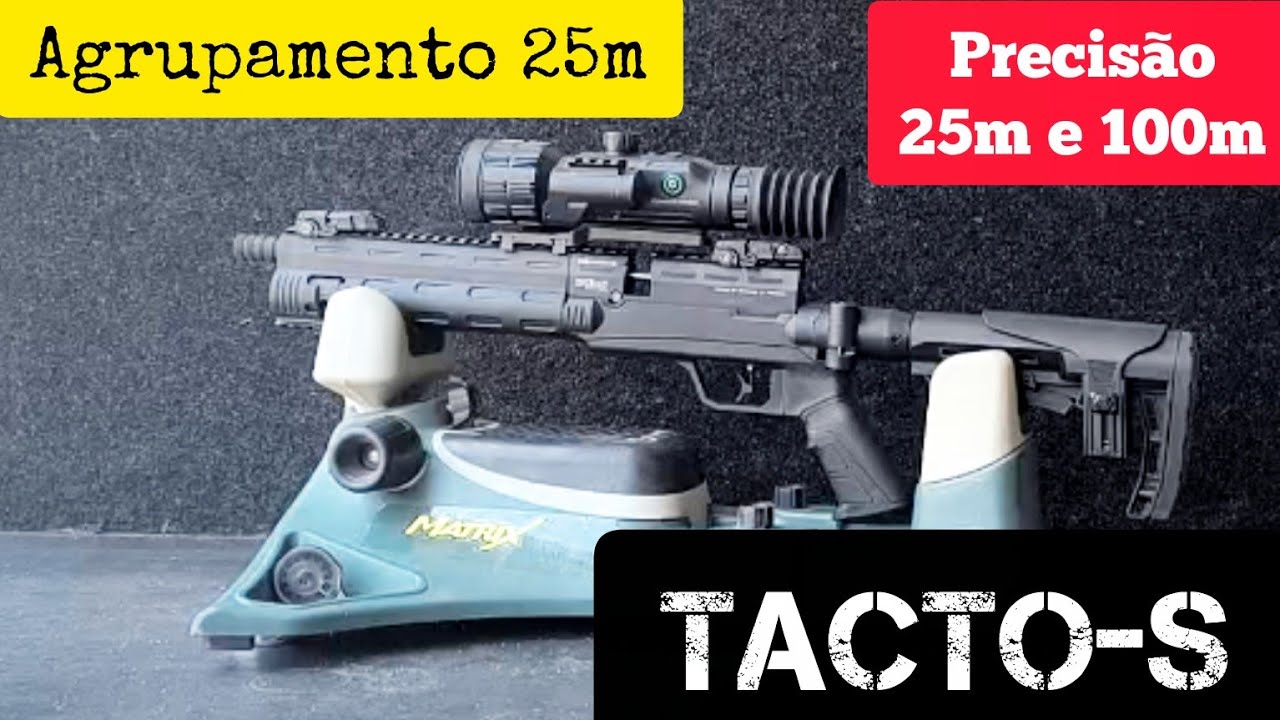 TAG TACTO-S: Agrupamento 25m e  Precisão 50 aos 100 metros
