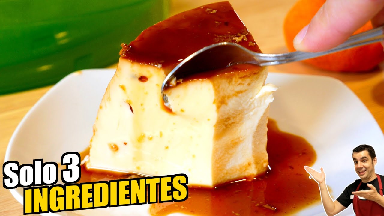 🤯🍮 ¿Un FLAN DE HUEVO y LECHE CONDENSADA sin horno, con solo 3 ingredientes y sin medir ni pesar?