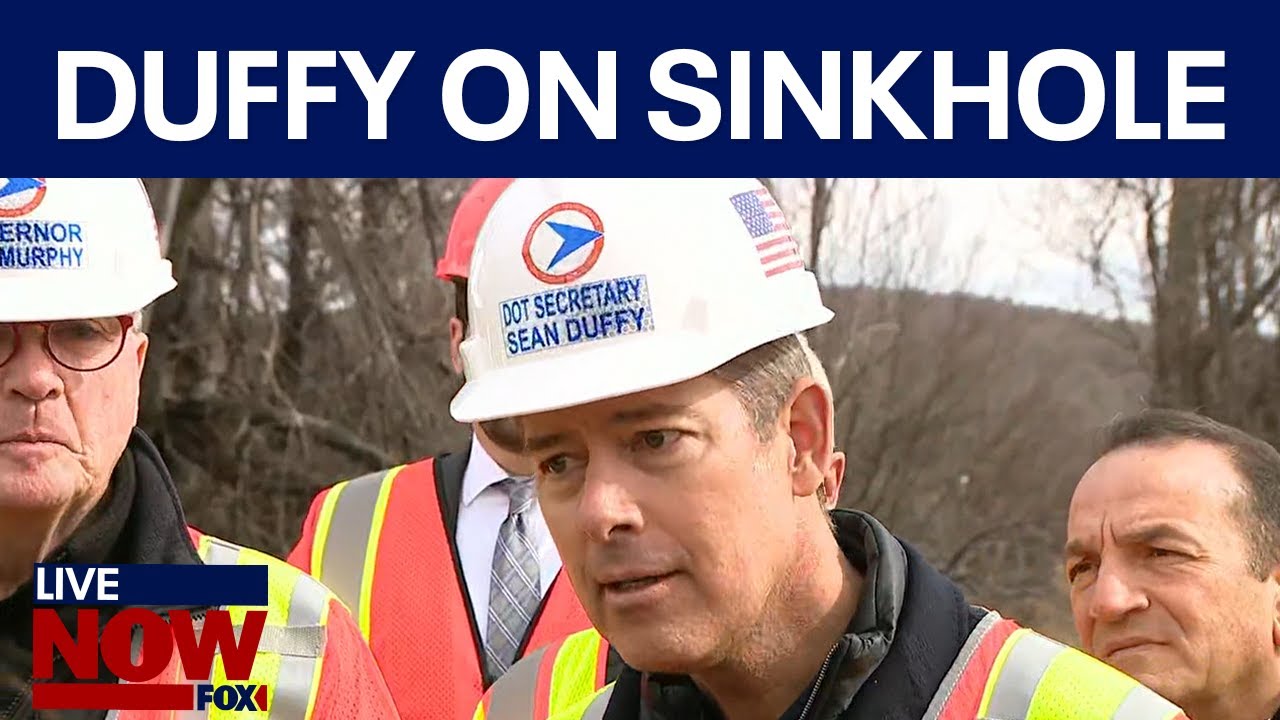 Transportation sec. Duffy visits New Jersey I-80 sinkhole