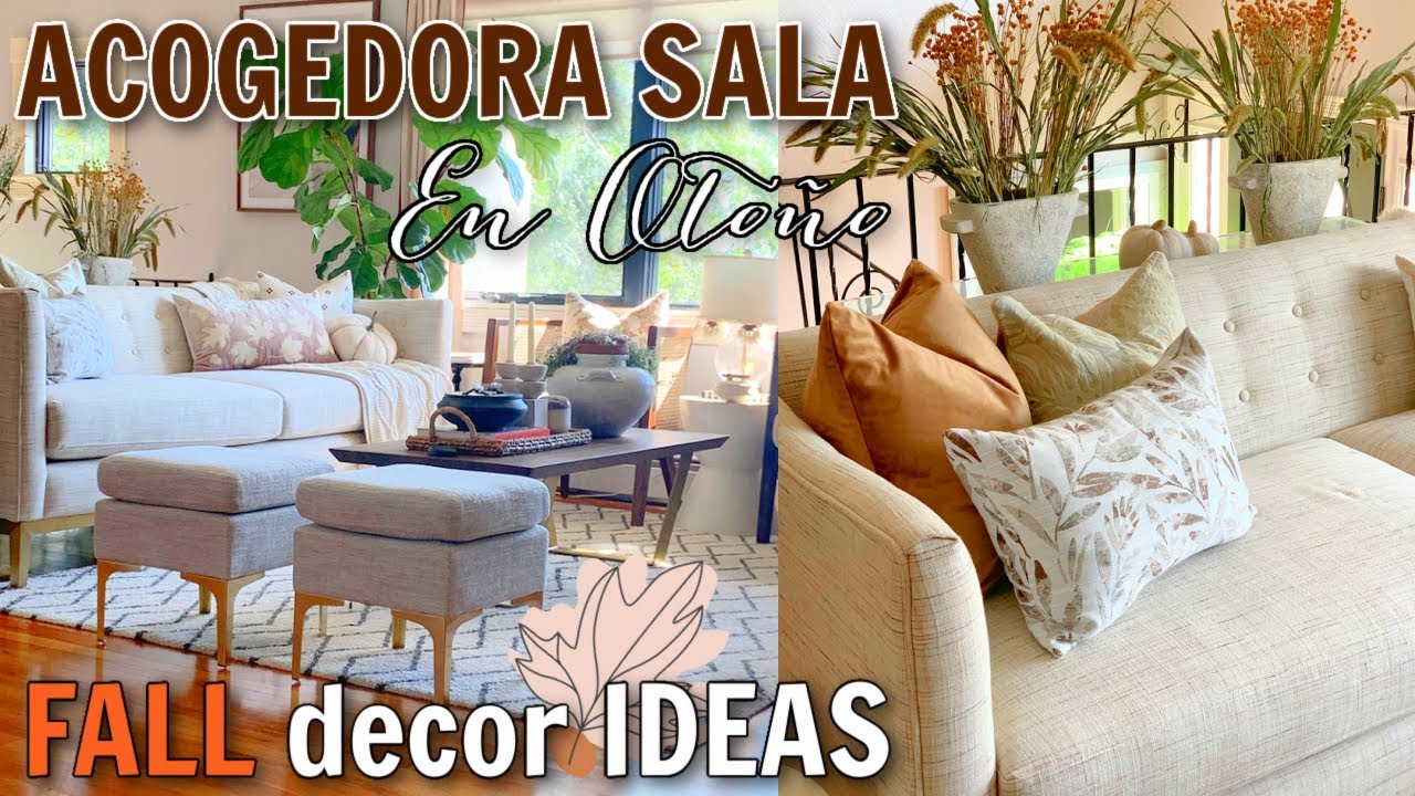 DECORACION DE OTOÑO de LA SALA 🌾 USANDO COLORES NEUTROS + IDEAS DIFERENTES ! Fall LIVING ROOM Decor