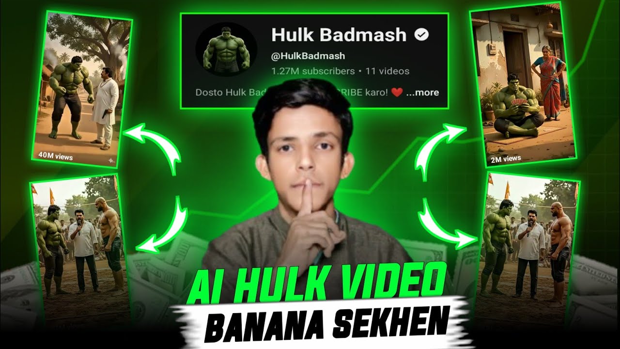 HULK AI VIDEO KAISE BANAYE | How To create hulk Badmash video