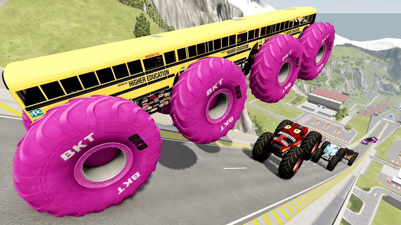 Epic High Speed Monster Trucks Jumps & Crashes #102 - BeamNG Drive