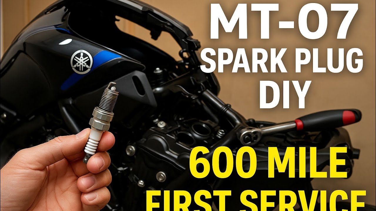 2023 Yamaha MT-07 Spark Plug Change-600 Mile First Service DIY