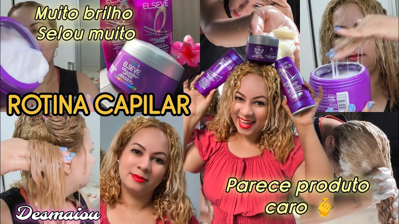 💟ROTINA CAPILAR cabelo afinado sem volume reposição de massa ELSEVE COLÁGENO LIFTER sem ressecamento