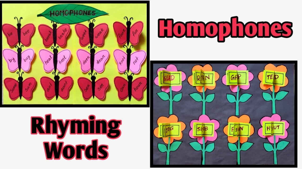 Homophones TLM And  Rhyming Words TLM | English TLM |
