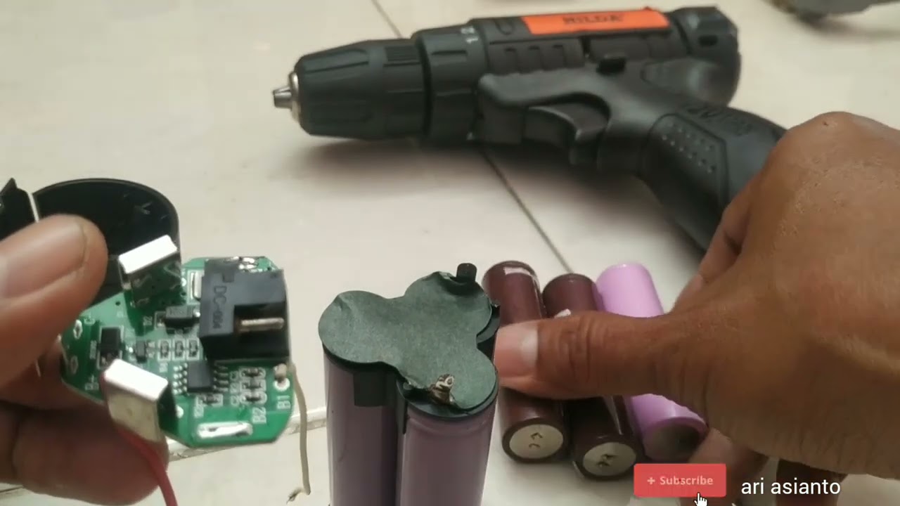 ganti sendiri baterai bor cordless hilda 12v ampere lebih besar