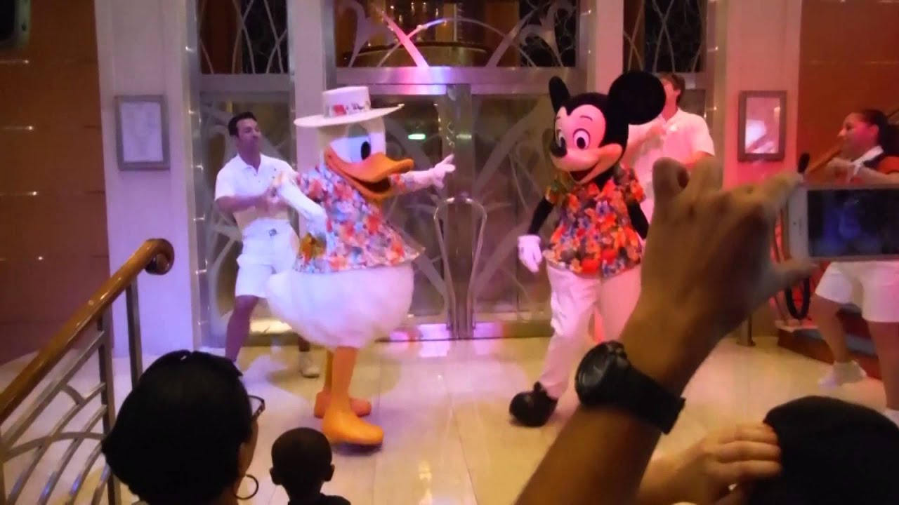 Disney Magic ship Dance Party, Donald, Mickey, Minnie, Goofy....