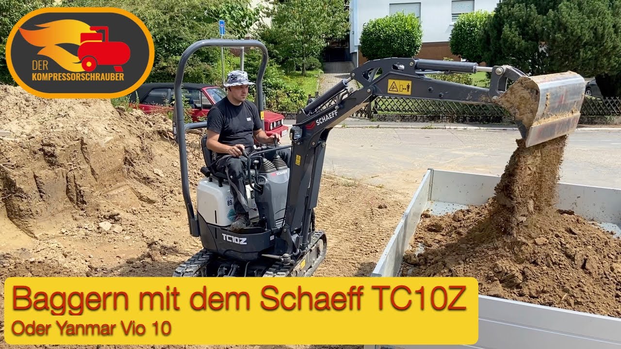 Baggern mit dem Schaeff TC10Z / Yanmar Vio 10 , Performance