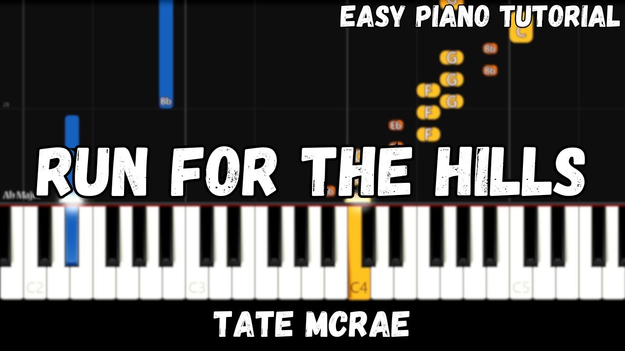 Tate McRae - Run for the Hills (Easy Piano Tutorial)