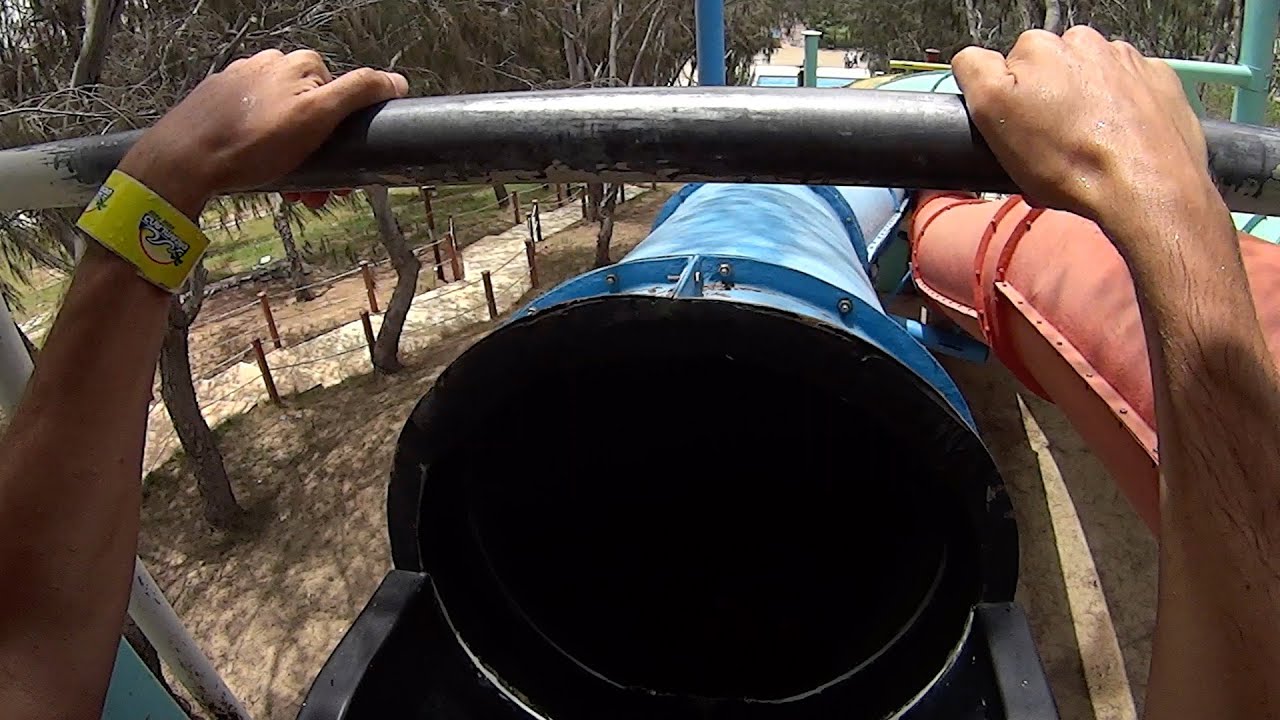 Blue Twisting Dragon Water Slide at Dreamland