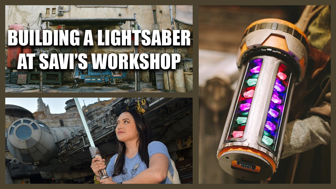 Building a custom Lightsaber at Savi's Workshop at Star Wars Galaxy's Edge at Disneyland