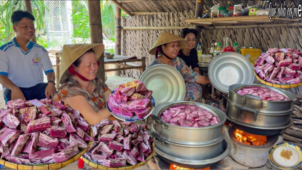 Bánh Khoai Môn Lá Cẩm | Hương Vị Bánh Quê || Taro cake