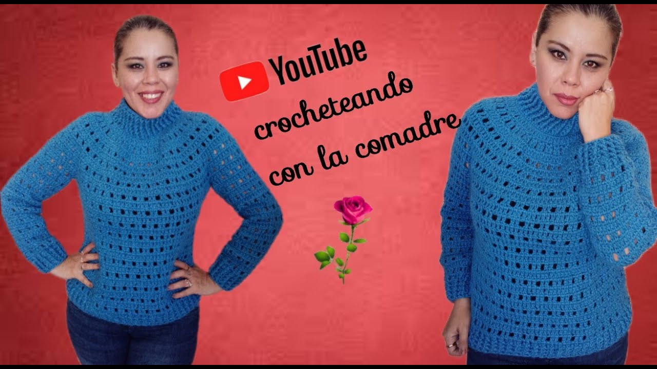 tutorial suéter alitzi parte #1 elegante fácil y rápido crocheteando con la comadre👗👠