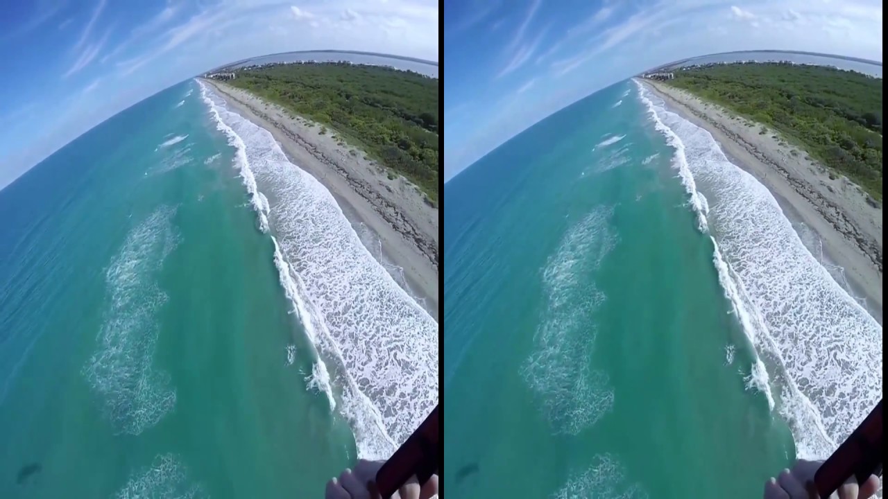 SBS VR Flying Over The Beach On Paramotor (Virtual reality)