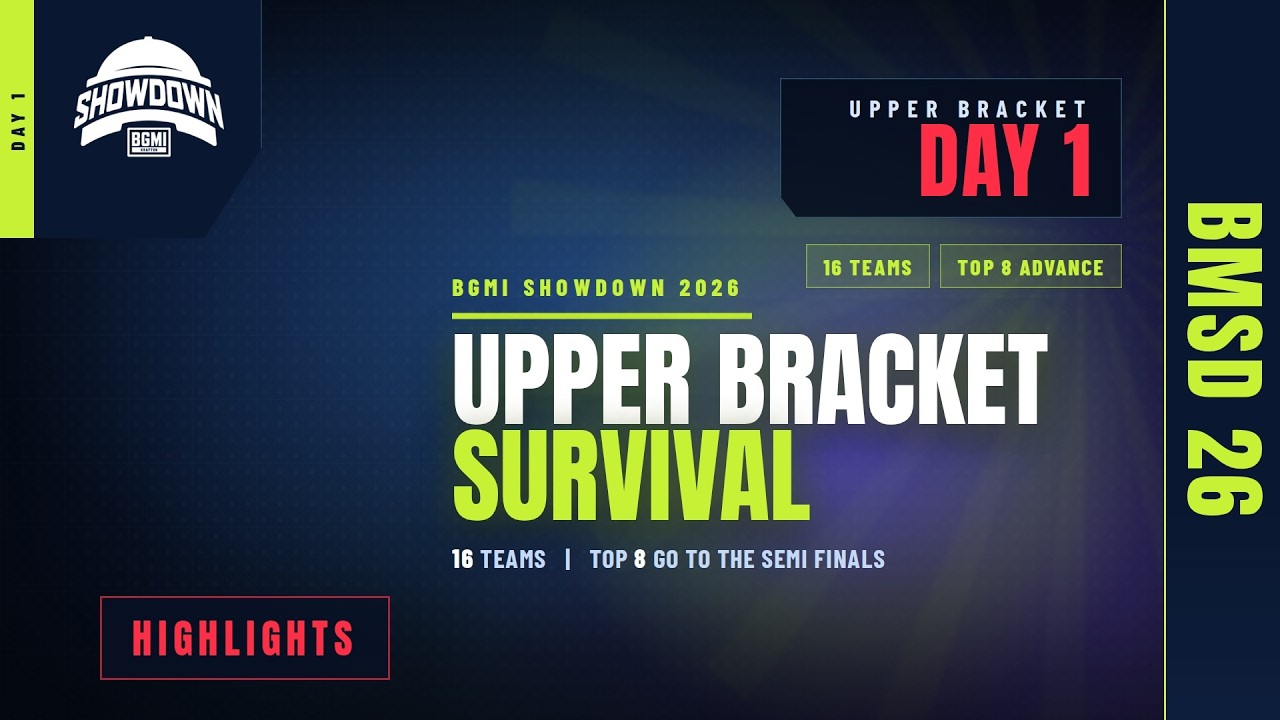 BMSD 2026 Upper Bracket Survival Day 1 Highlights 🔥 16 Teams, Only Top 8 Advance | BGMI Showdown