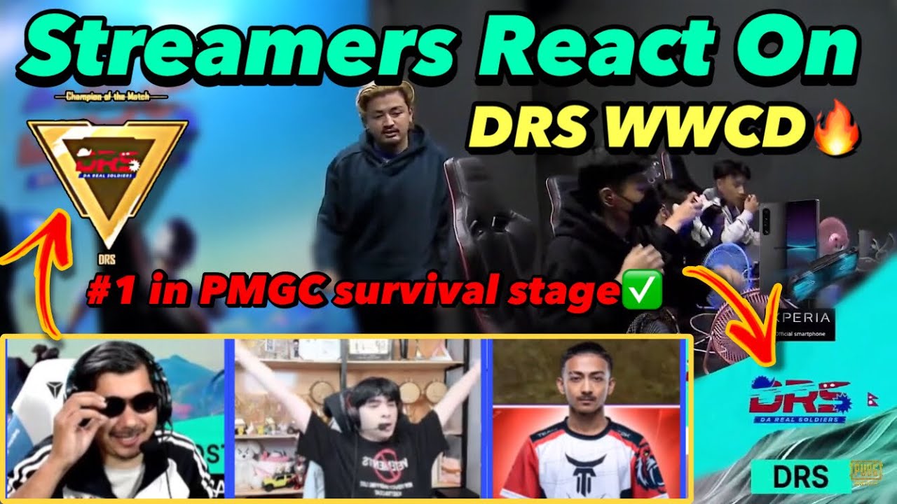 Streamers And Casters React On DRS WWCD🔥| DRS🇳🇵Leading in PMGC survival Stage,Ft. 4K Gaming Nepal