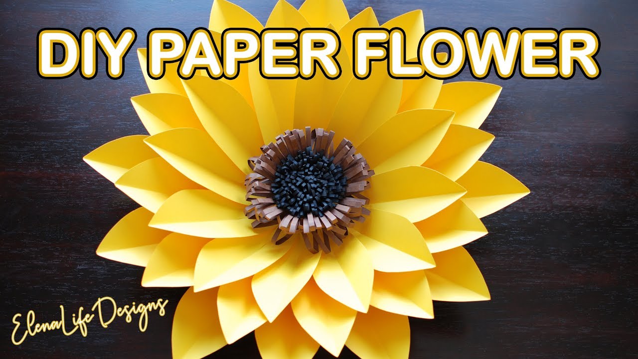 Paper Sunflower Tutorial - How To Make A Big Sunflower With Paper! DIY Easy Paper Flower Tutorial