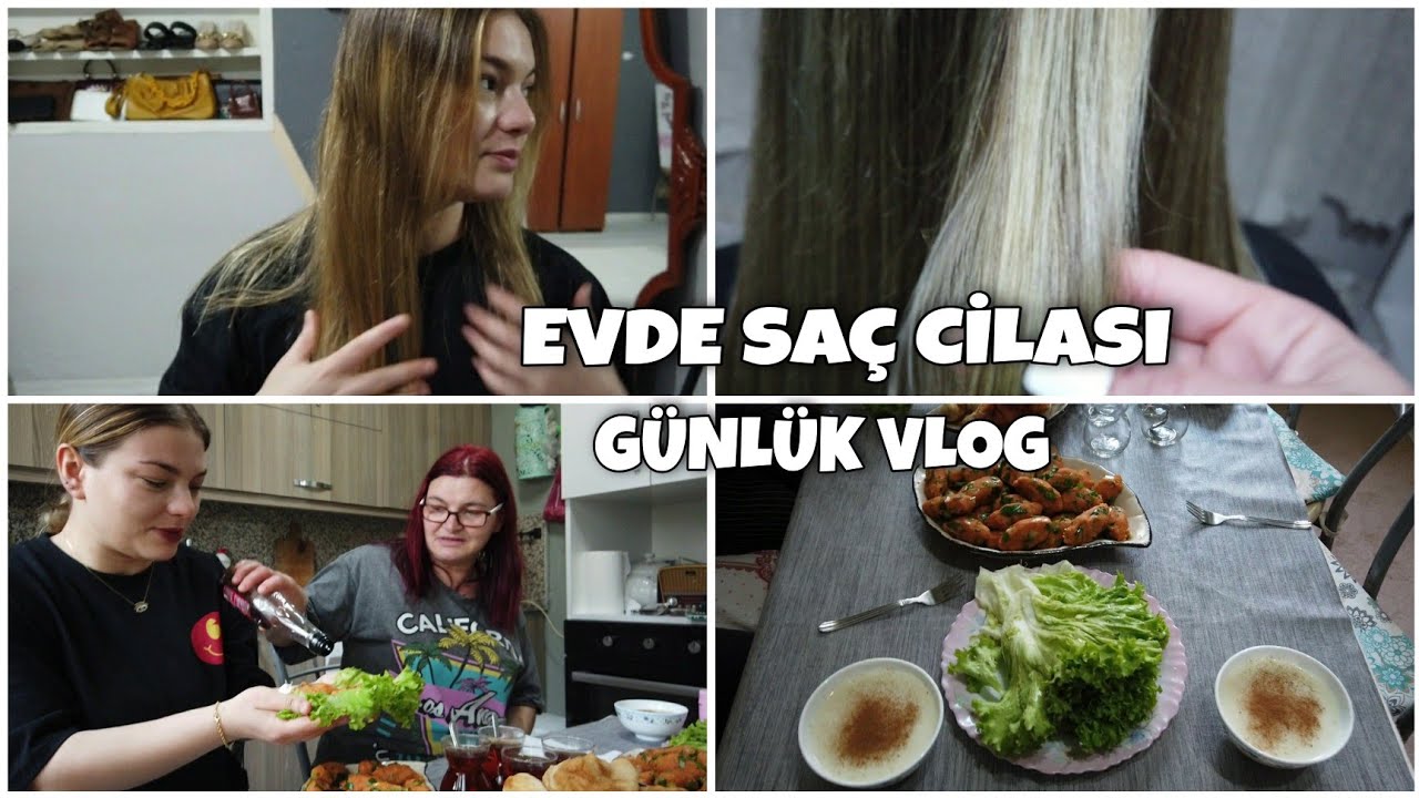 EVDE SAÇ CİLASI YAPIMI | TURUNCULUĞA ELVEDA| anne tarifi ile mercimek köftesi ve sütlaç yapımı