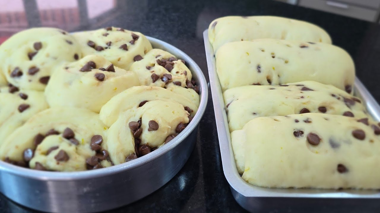 🥰COMO FAZER PÃO DOCE  COM GOTAS DE CHOCOLATE/ PASSO A PASSO DE NUNCA MAIS COMPRE PÃO FAÇA EM CASA
