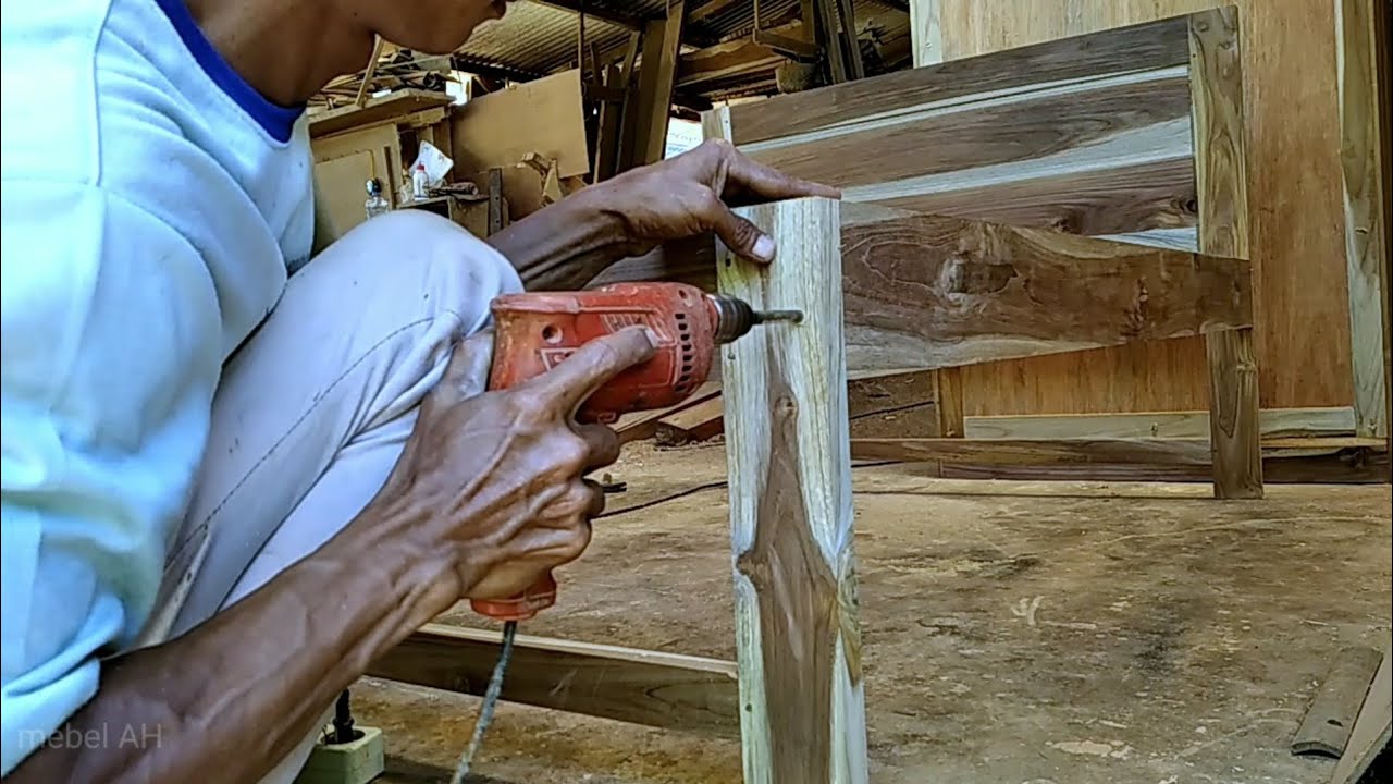 Teknik dari awal sampai jadi membuat dipan minimalis sederhana kayu jati