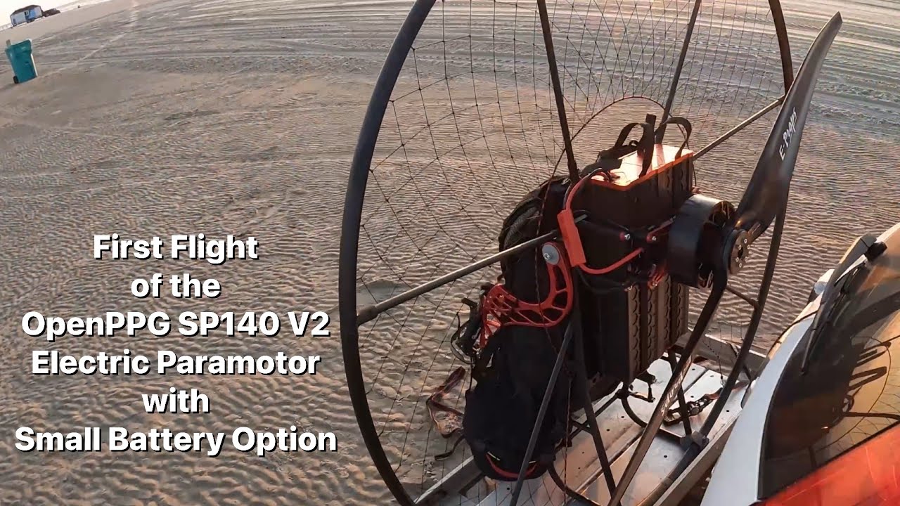 First Flight of the OpenPPG SP140 V2 Electric Paramotor with Small Battery Option