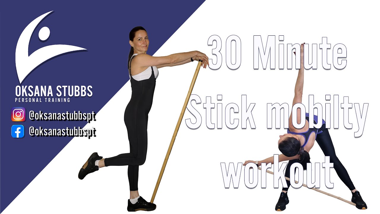 Shoulder and back mobility workout using sticks - 20 minute workout